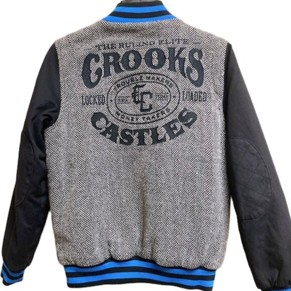 Crooks And Castles Mens Small Embroidered Casual Bomber Jacket - Picture 2 of 8